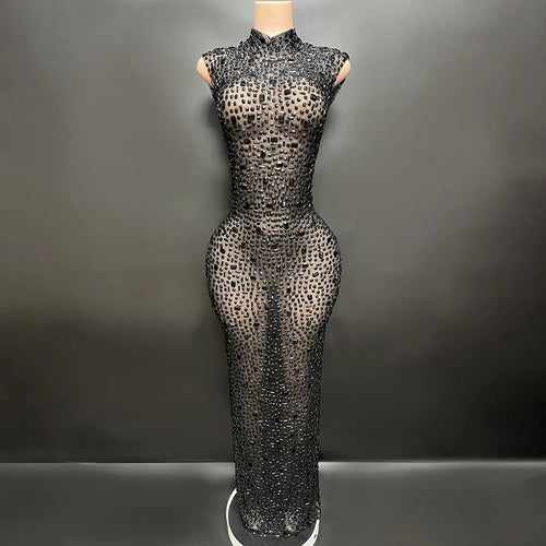 Elegant Luxury Crystal Party Dress Birthday Celebration Dress Bride