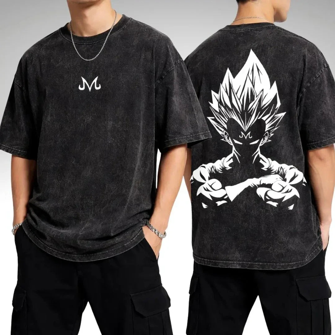 Anime Graphic Washed Oversized T-Shirt Cotton Streetwear Tee