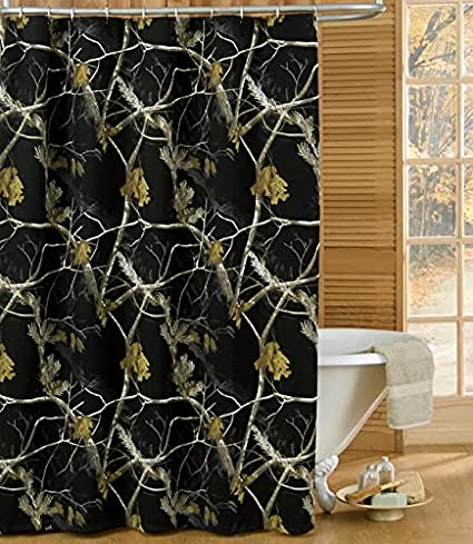 RealTree - All Purpose Black - Camo Cabin Farmhouse Shower Curtain
