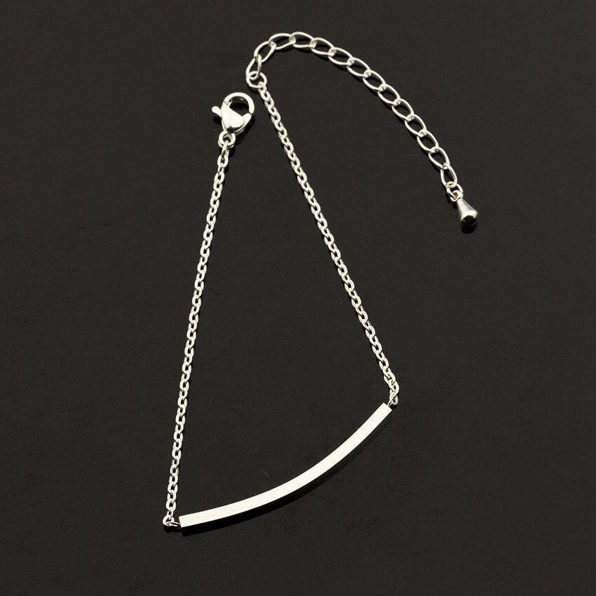 Fashion Korean Style Curved Bar Women Charm Bangle
