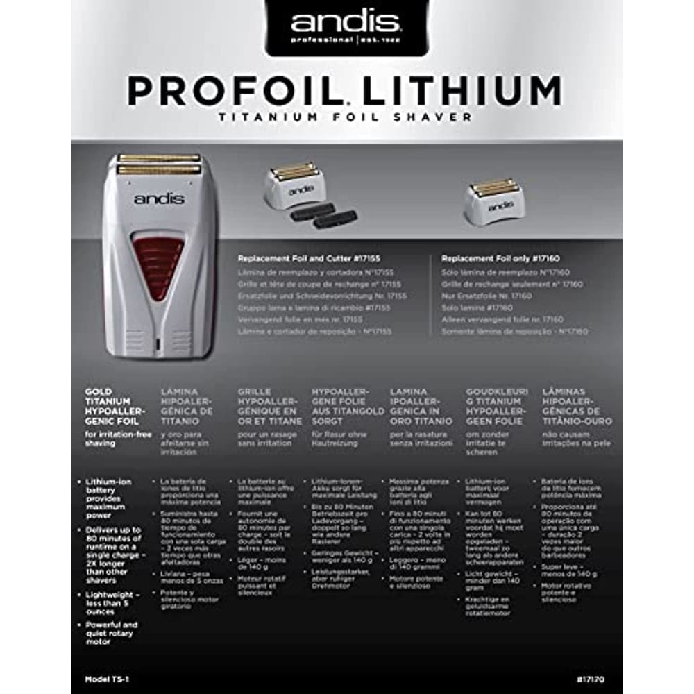 Andis 17150(TS-1) Pro Foil Lithium Titanium Shaver 