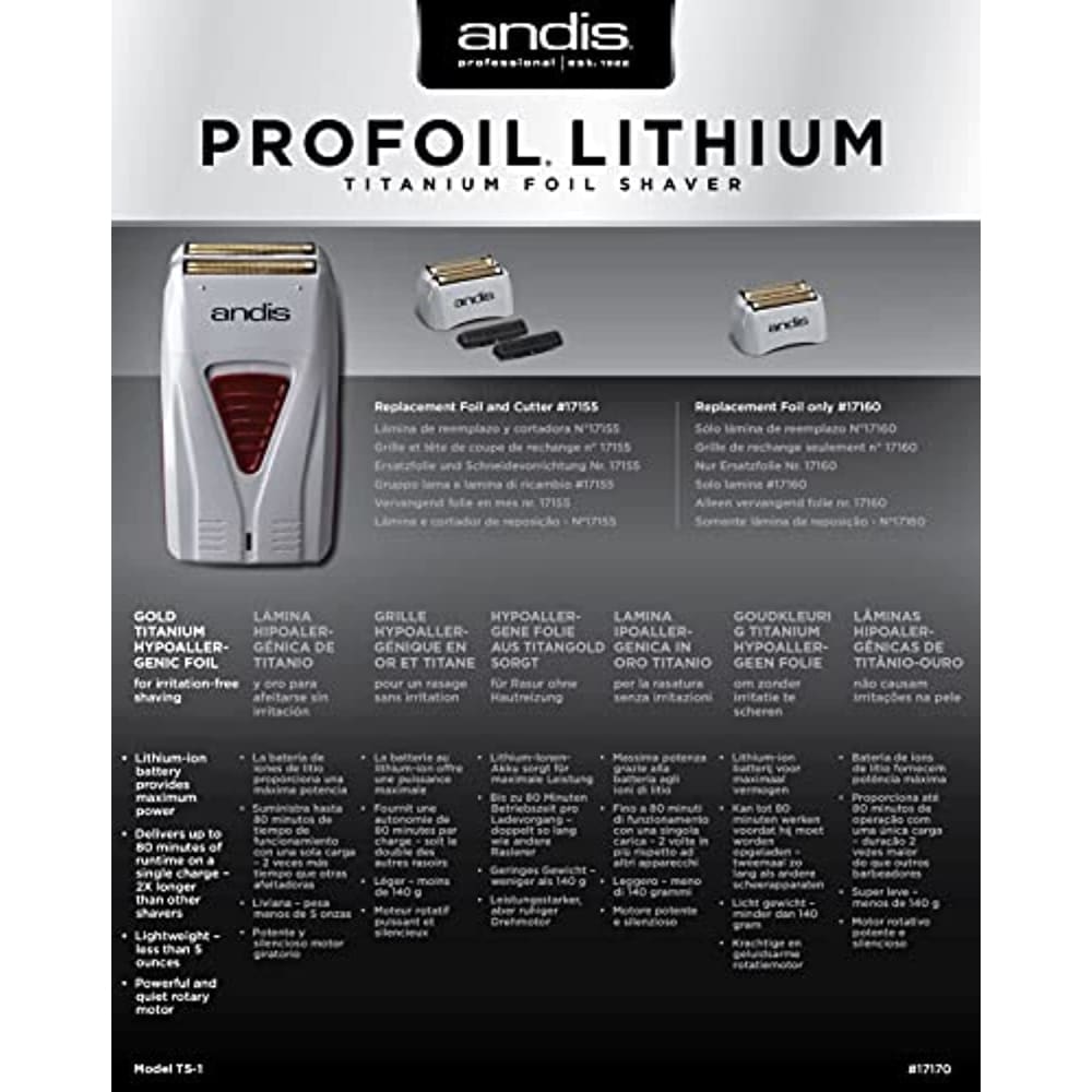 Andis 17150(TS-1) Pro Foil Lithium Titanium Shaver