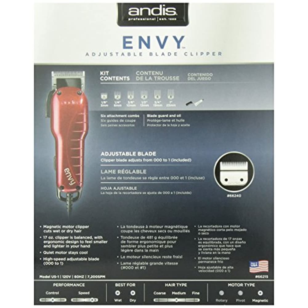 Andis 66215 Professional Envy Hair Clipper with Adjustable