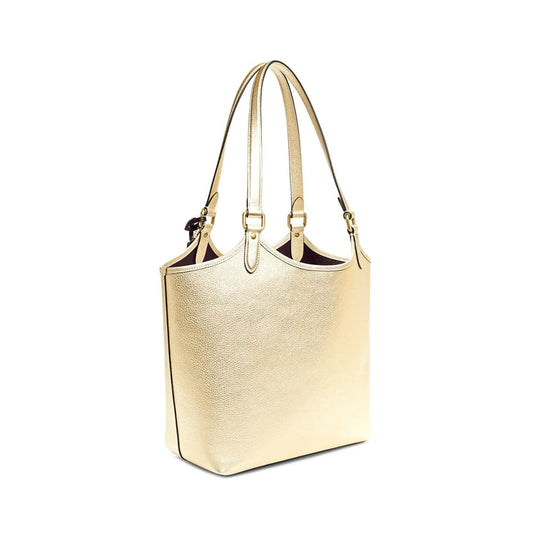 COACH Everyday Metallic Leather Tote - Soft Gold / LEATHER