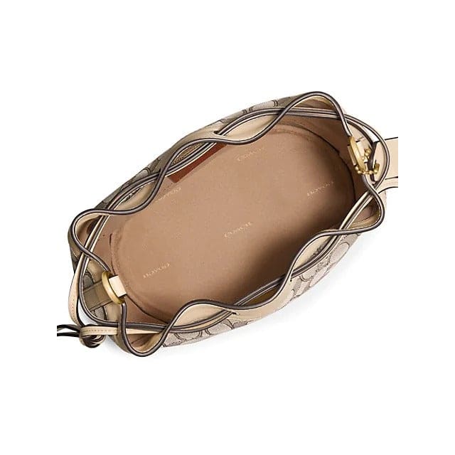 COACH Field Jacquard Bucket Bag Stone
