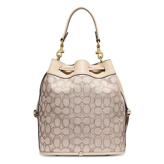 COACH Field Jacquard Bucket Bag Stone