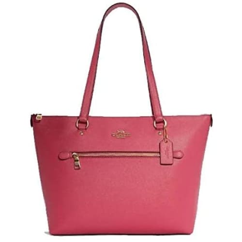 Coach Womenβs Gallery Tote - Crossgrain Leather - Strawberry