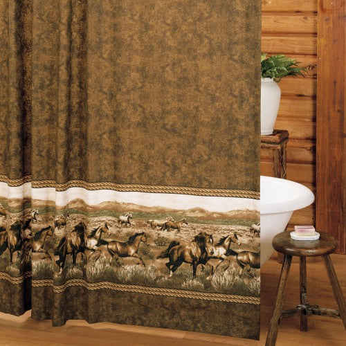 Wild Horses Rod Pocket Curtains / Shower Curtains / Valances