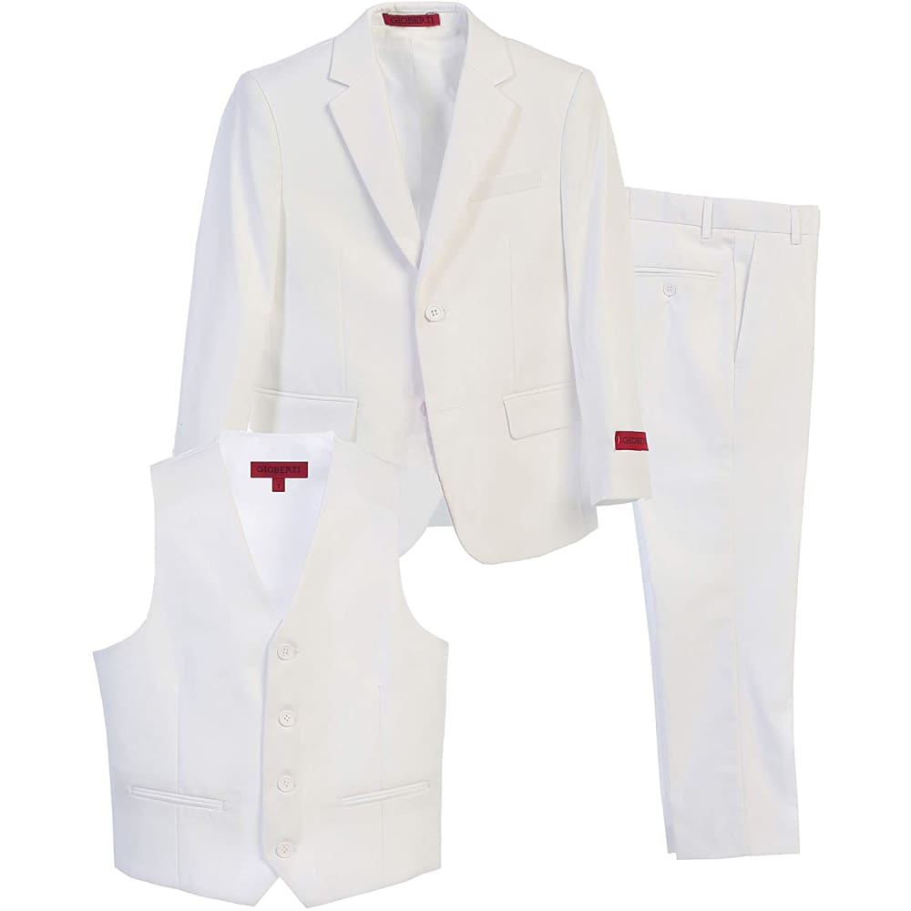 Dressing Up Boy’s Formal Suit Set - 2T / 3pc White B - Back 