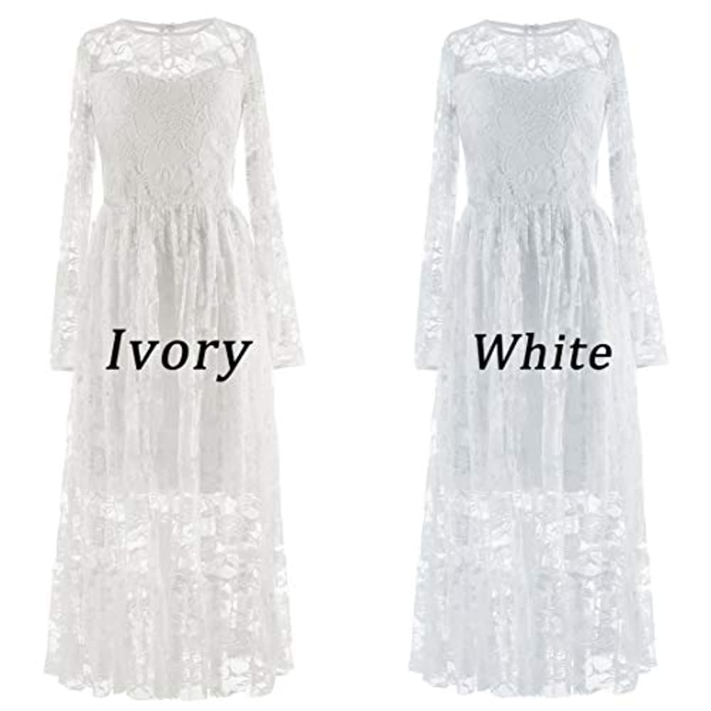 Fancy Ivory White Lace Flower Girl|First Communion