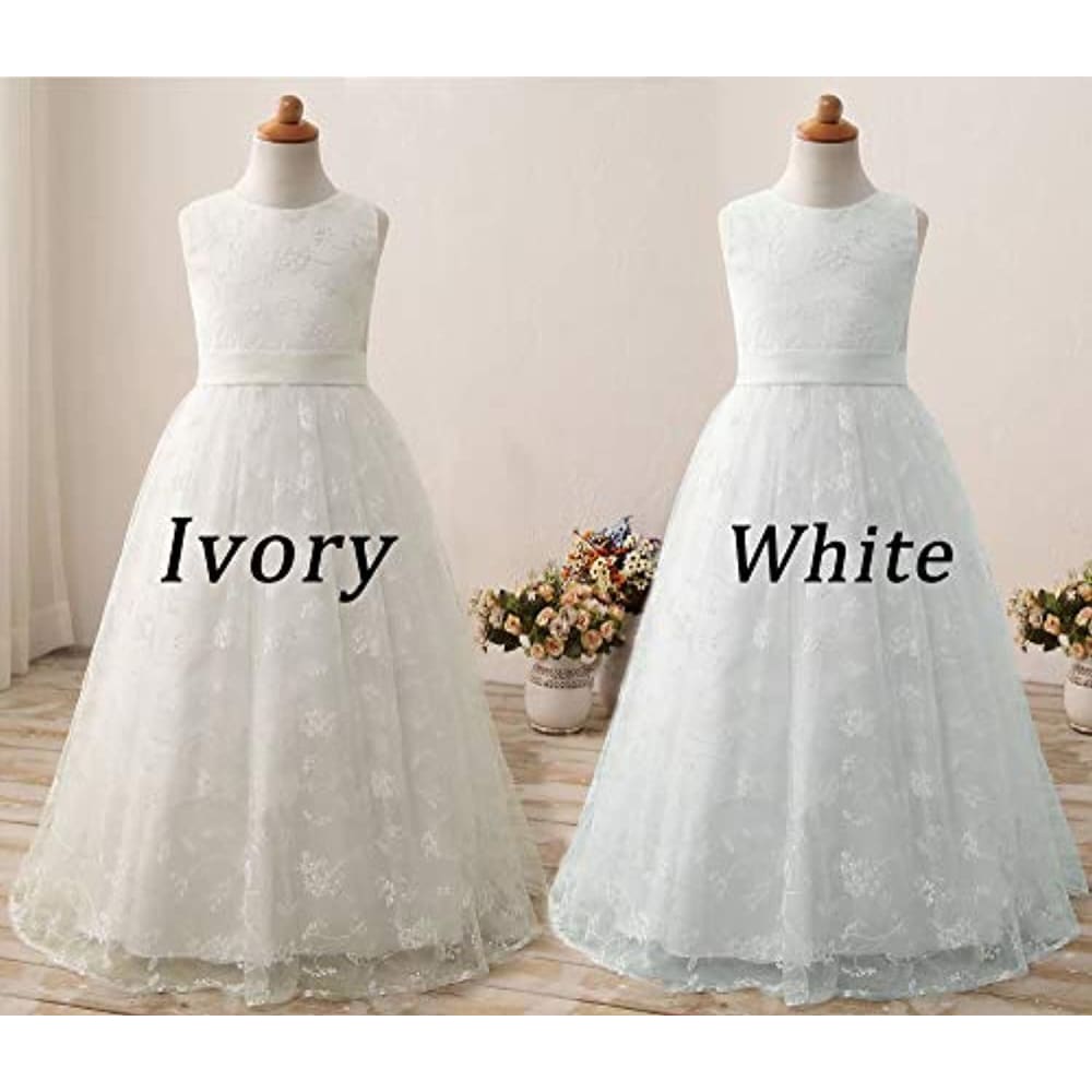 First Communion Dress |A line Wedding Pageant Lace Flower