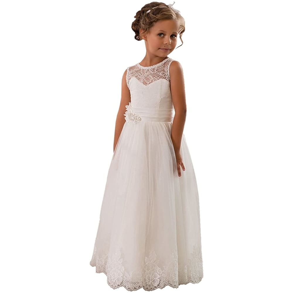 First Communion Dress Sleeveless| Girls Wedding Party