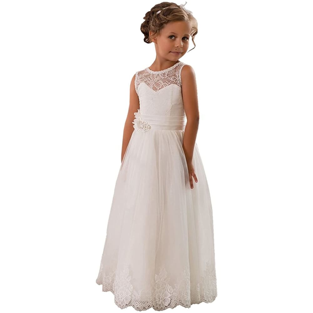 First Communion Dress Sleeveless| Girls Wedding Party 