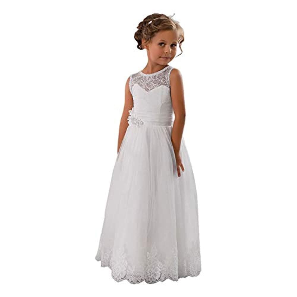 First Communion Dress Sleeveless| Girls Wedding Party 