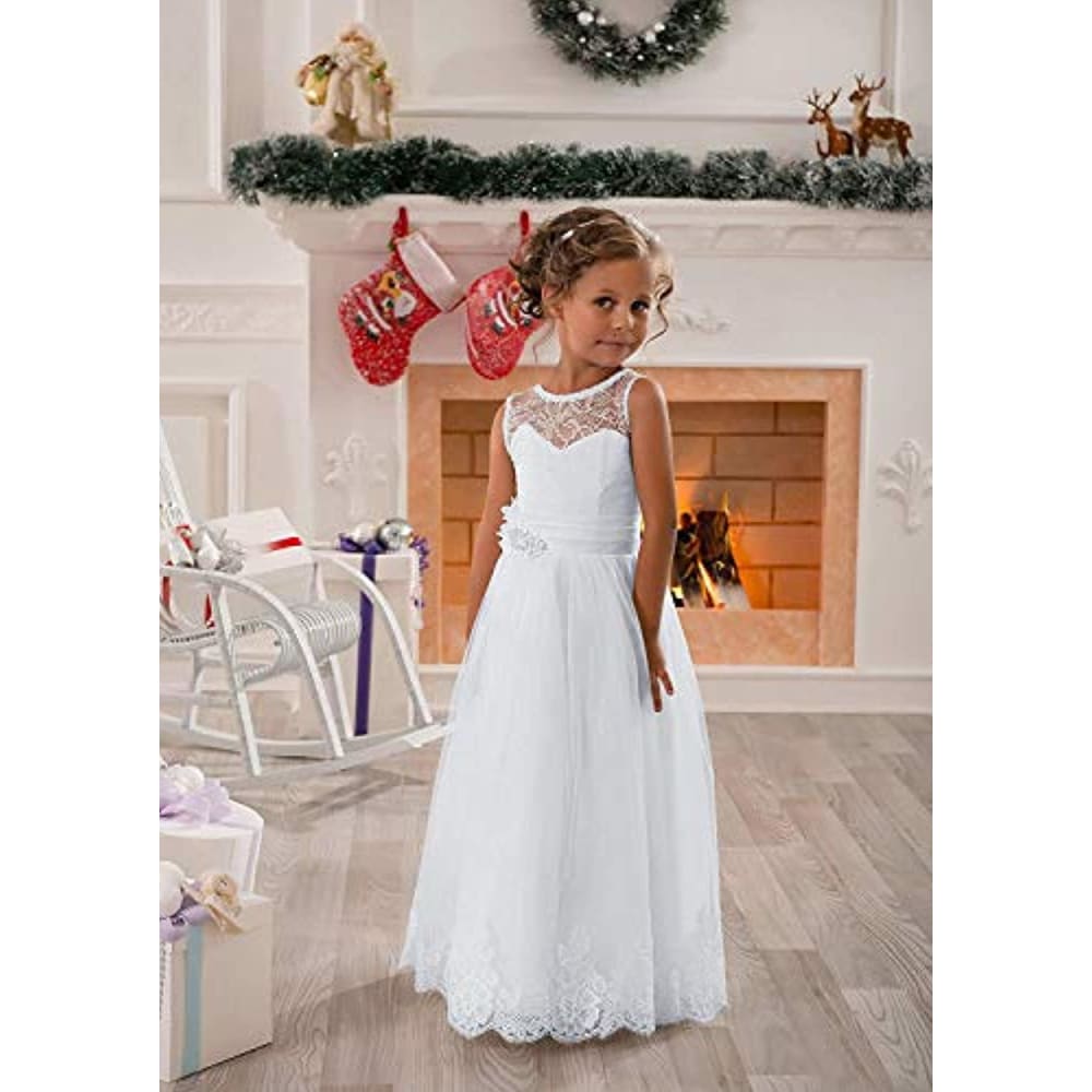 First Communion Dress Sleeveless| Girls Wedding Party 