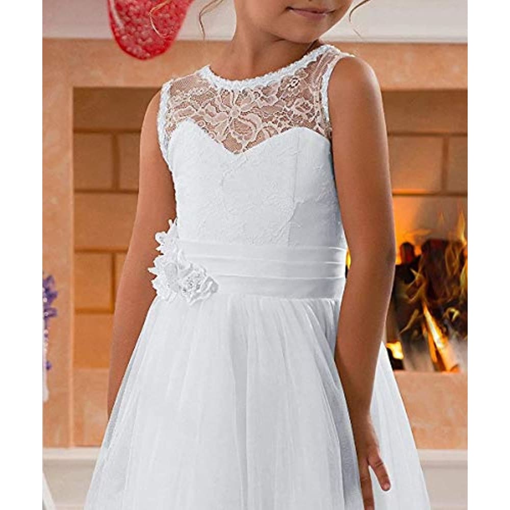 First Communion Dress Sleeveless| Girls Wedding Party 