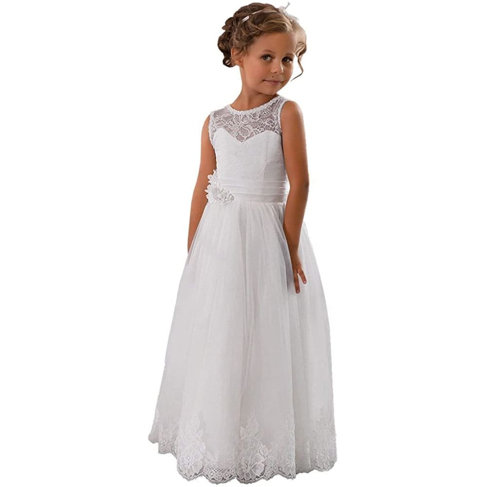 First Communion Dress Sleeveless| Girls Wedding Party 