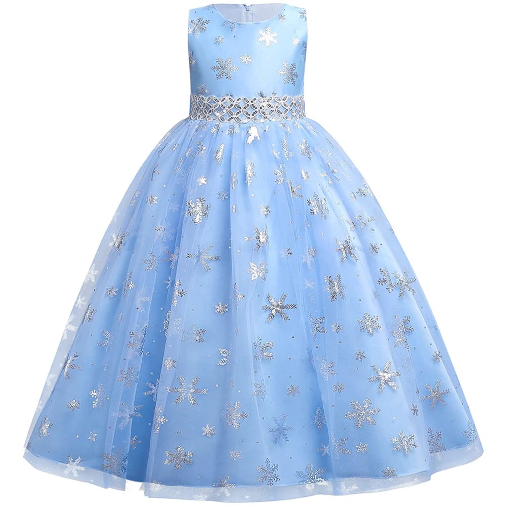 Flower Girls Princess Floral Lace Embroidered Star Pageant