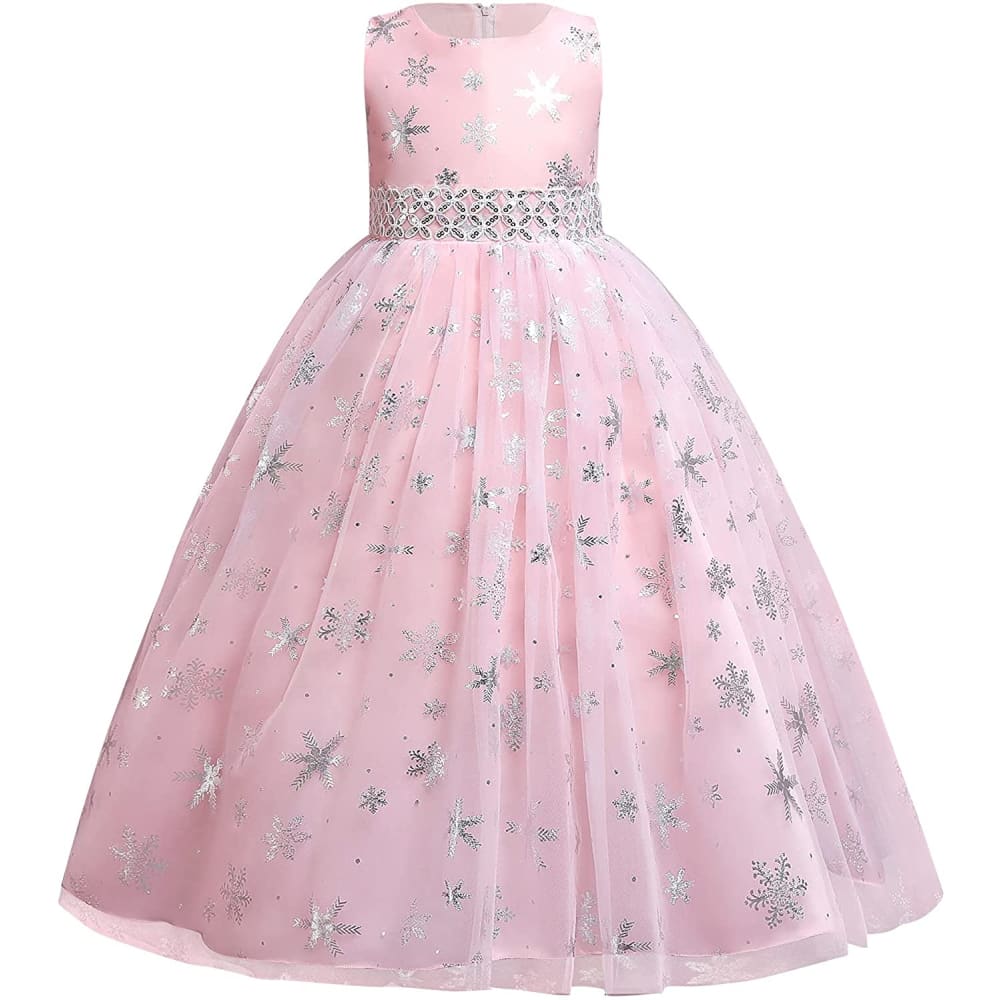 Flower Girls Princess Floral Lace Embroidered Star Pageant 