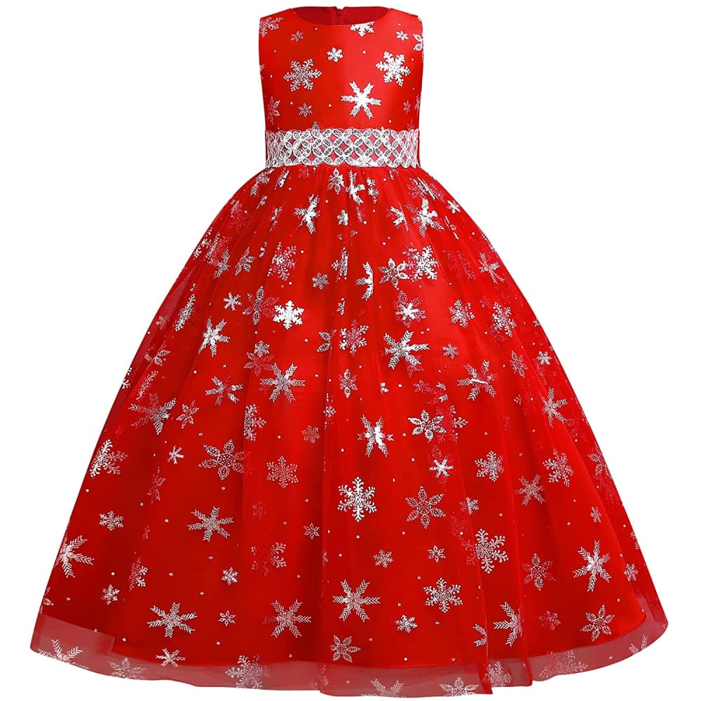 Flower Girls Princess Floral Lace Embroidered Star Pageant