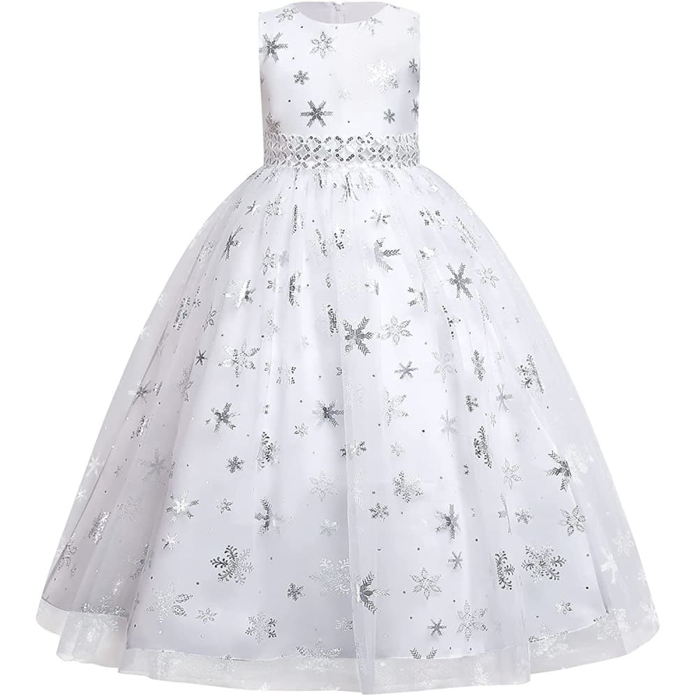 Flower Girls Princess Floral Lace Embroidered Star Pageant