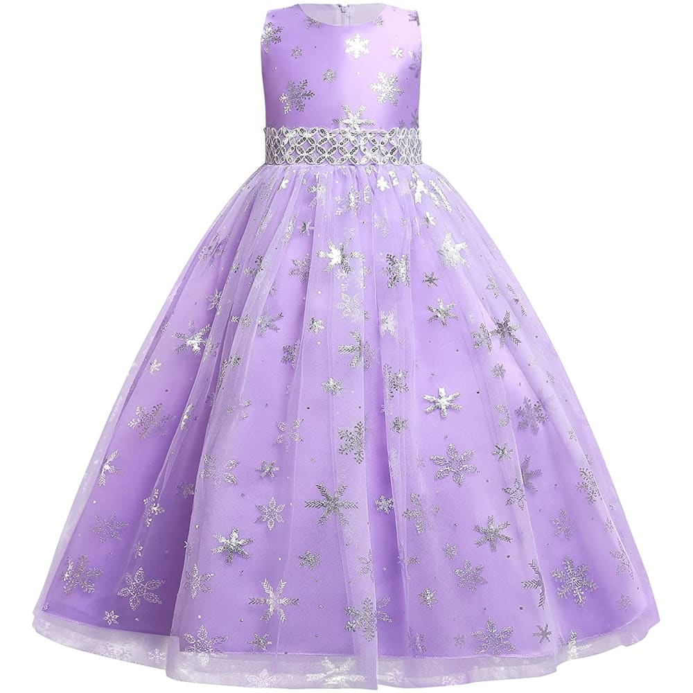 Flower Girls Princess Floral Lace Embroidered Star Pageant 