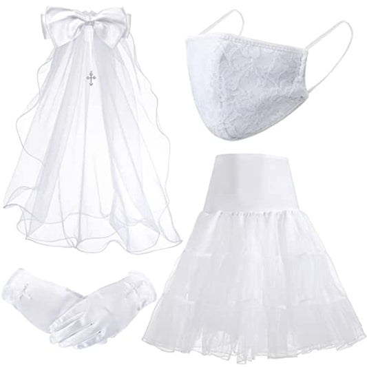 Girls First Holy Communion Accessories 4 Pcs Bow and Dangle
