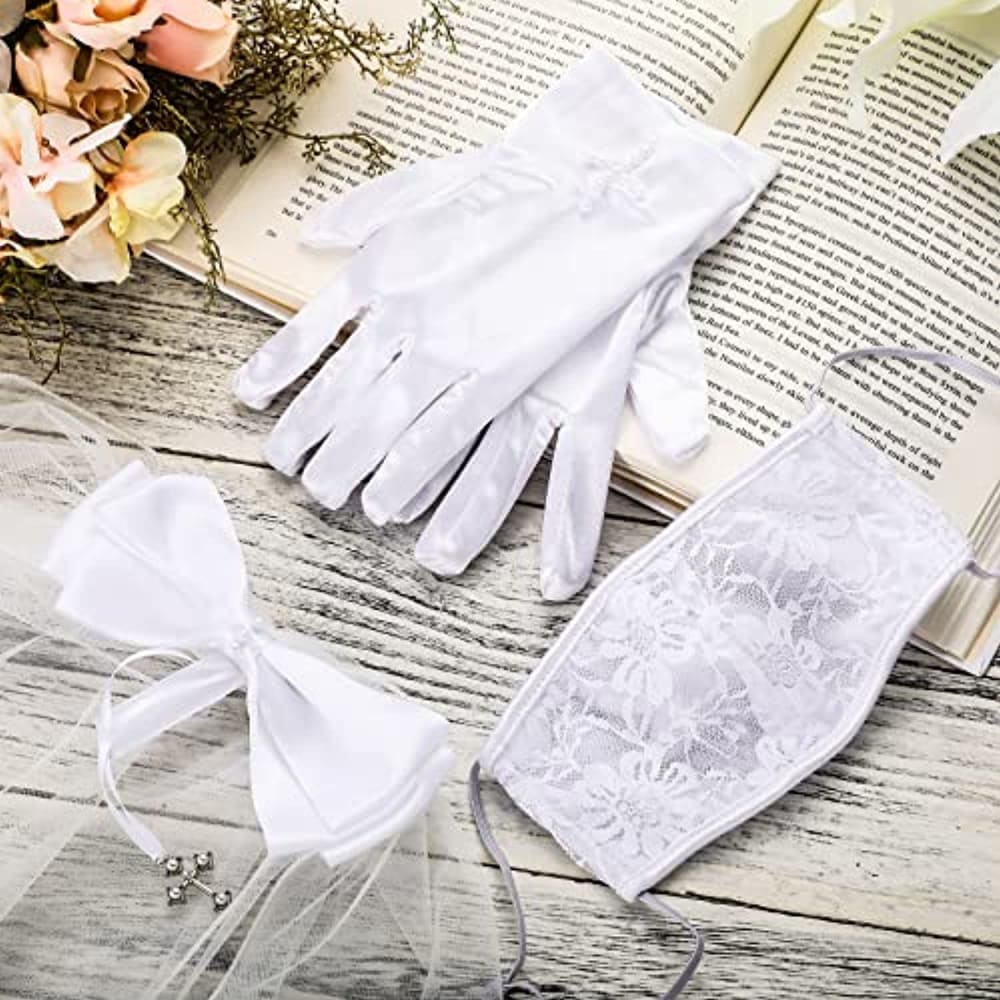 Girls First Holy Communion Accessories 4 Pcs Bow and Dangle