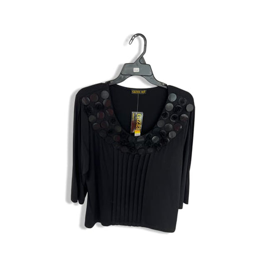 Gizel Woman Fashion tops long sleeve - black / large