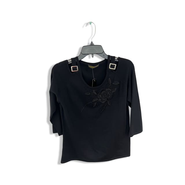 Gizel Woman Fashionable blouse Buckle - black / LargeL/