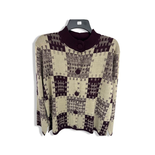 Gizel Women Cardigan Mock Neckline G0407 - L/XLarge / purple