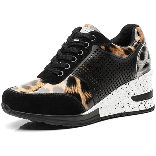 High Heeld Wedge Sneakers for Women - Ladies Hidden Lace Up