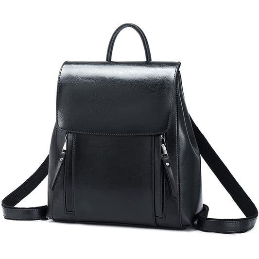 Iswee Vintage Waxy Leather Women Backpack Purse Anti-theft