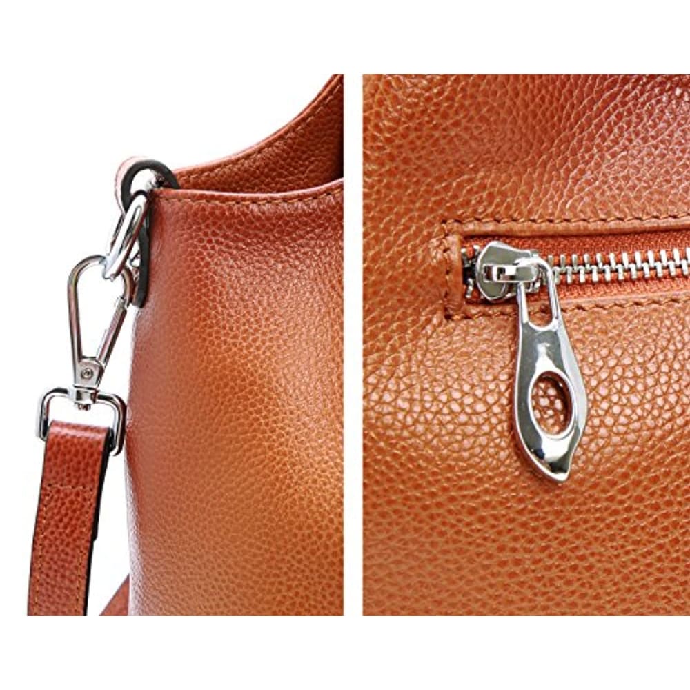 Iswee Womens Genuine Leather Handbags Tote Bag Shoulder Top