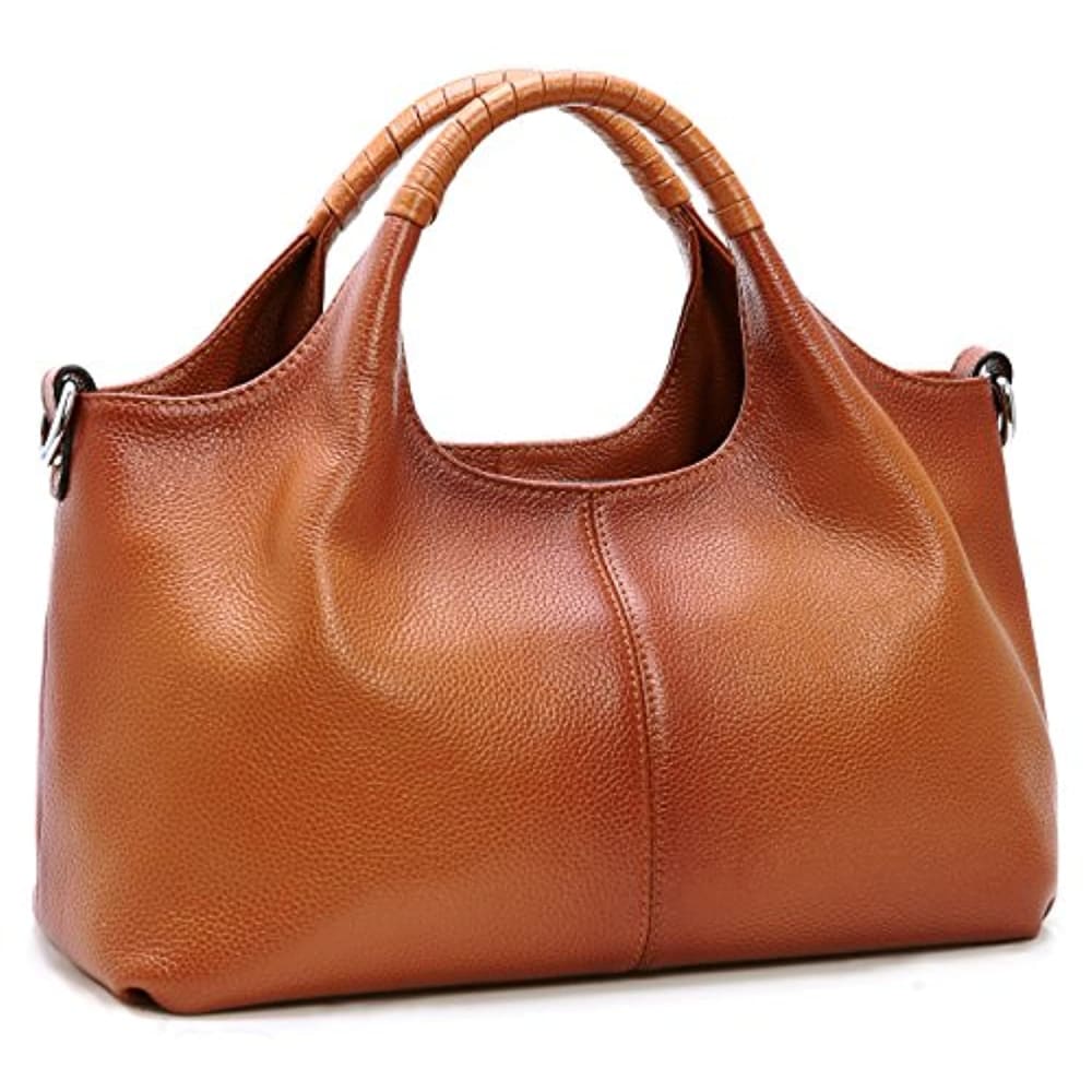 Iswee Womens Genuine Leather Handbags Tote Bag Shoulder Top