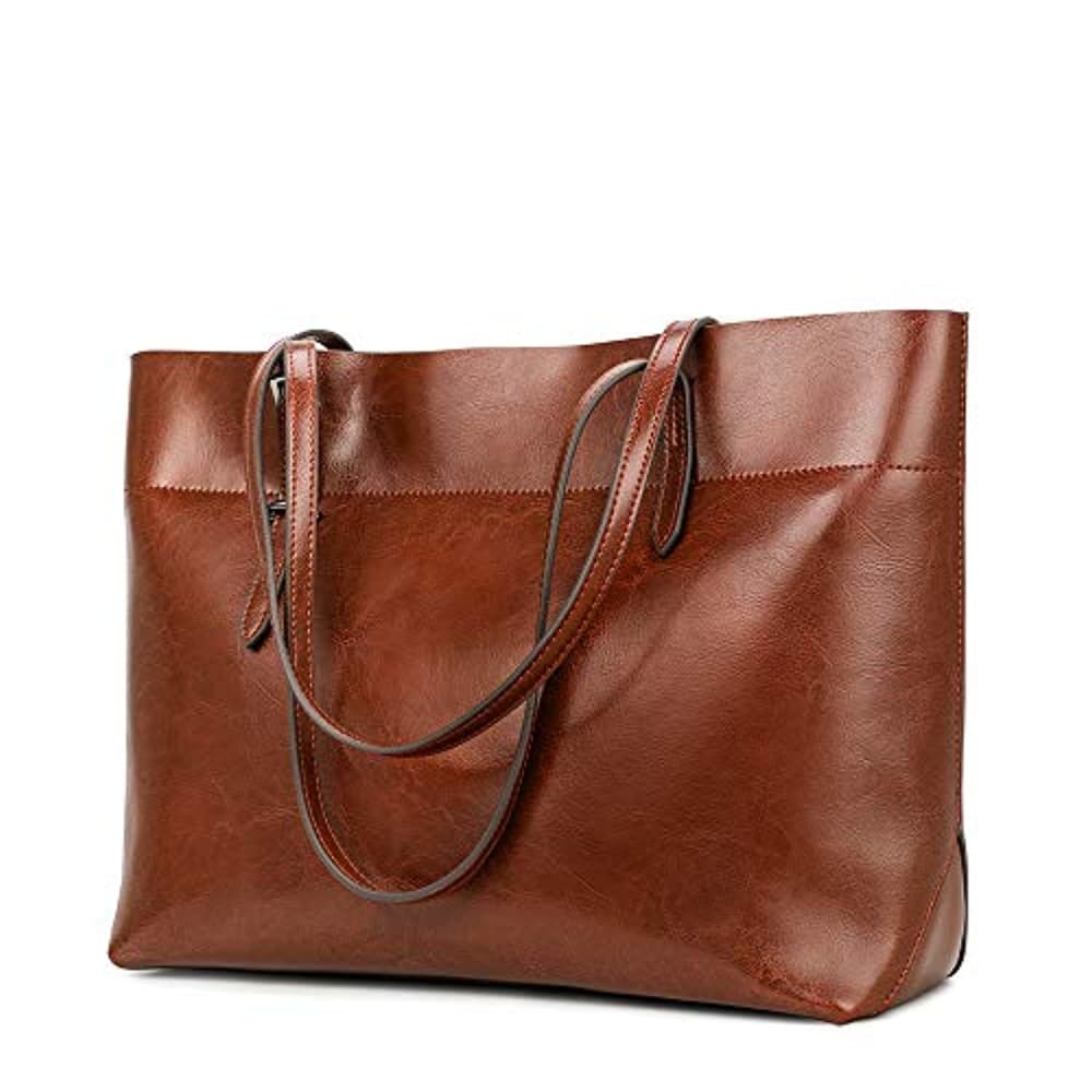 Kattee Vintage Genuine Leather Tote Shoulder Bag for Women