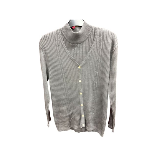 KEKE SILK Mock Neckline Sleeve less Sweater with long