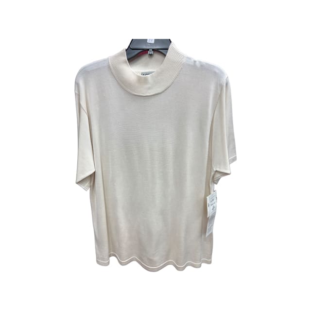 Kevo Women’s Silk Mock Neckline Short Sleeve Sweater - 2X /