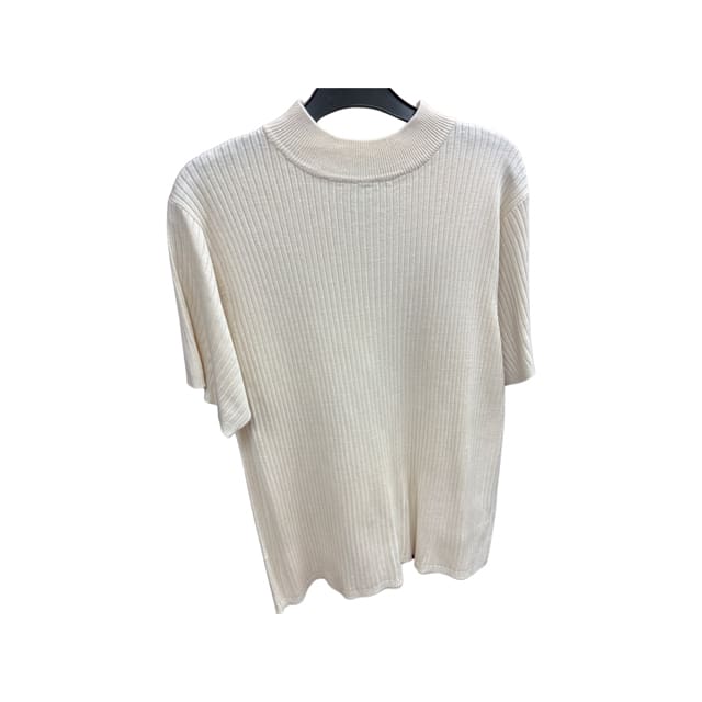 Kevo Women’s Silk Mock Neckline Short Sleeve Sweater - 2X /