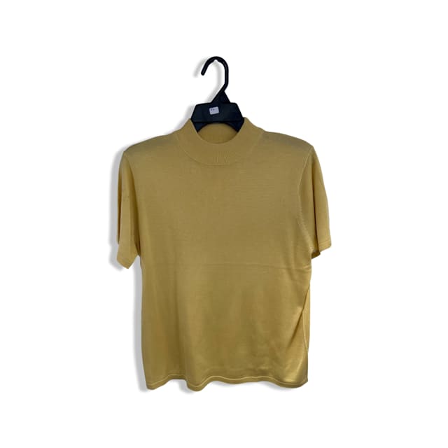 Kevo Women’s Silk Mock Neckline Short Sleeve Sweater - XL /
