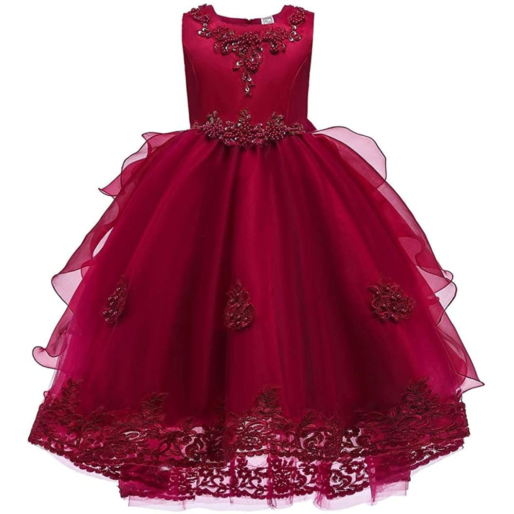 Little Big Girl Flower Tulle Dress Princess Pageant Birthday