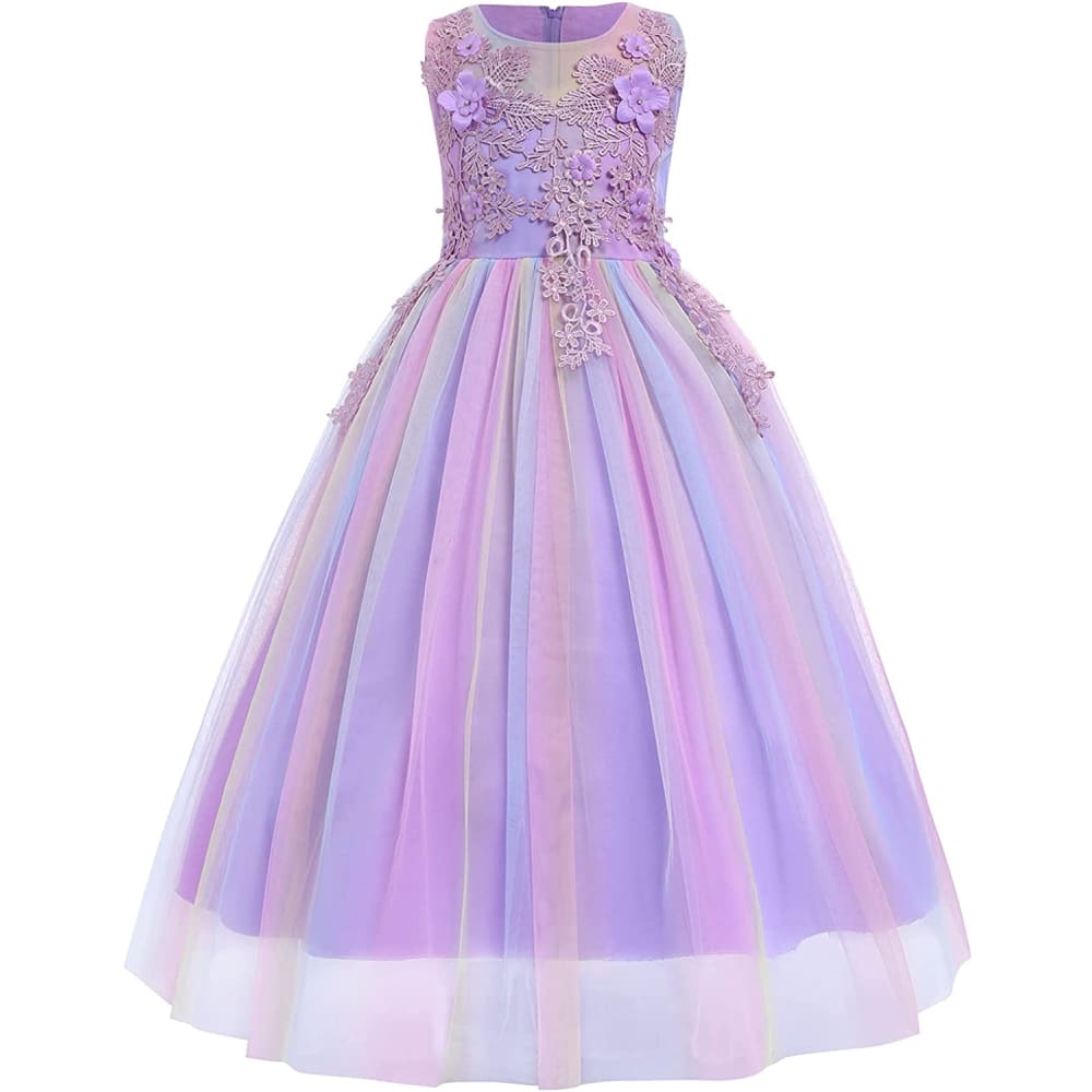 Little Big Girl Flower Tulle Dress Princess Pageant Birthday