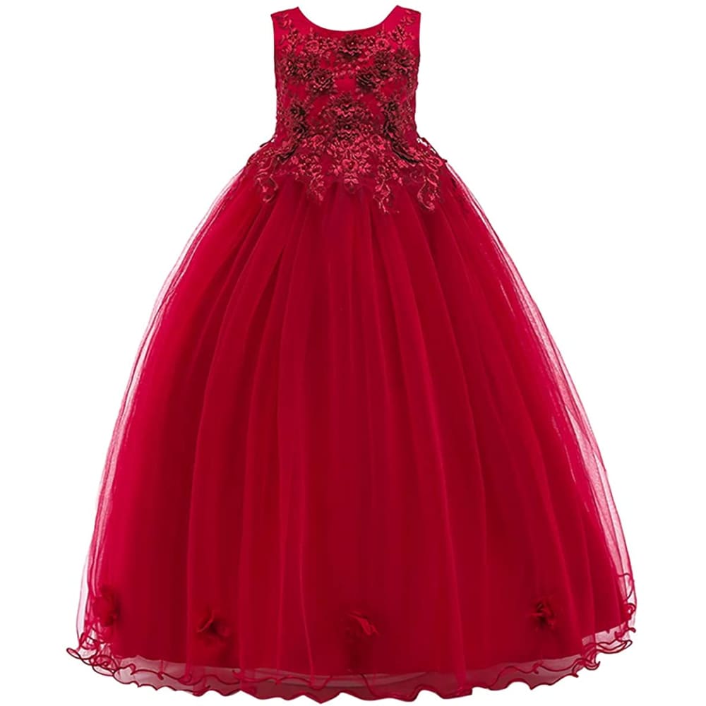 Little Big Girl Flower Tulle Dress Princess Pageant Birthday