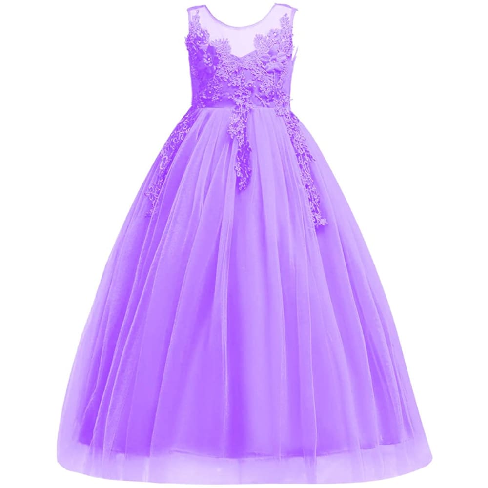 Little Big Girl Flower Tulle Dress Princess Pageant Birthday