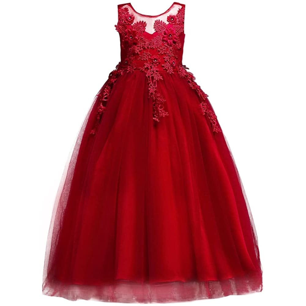 Little Big Girl Flower Tulle Dress Princess Pageant Birthday