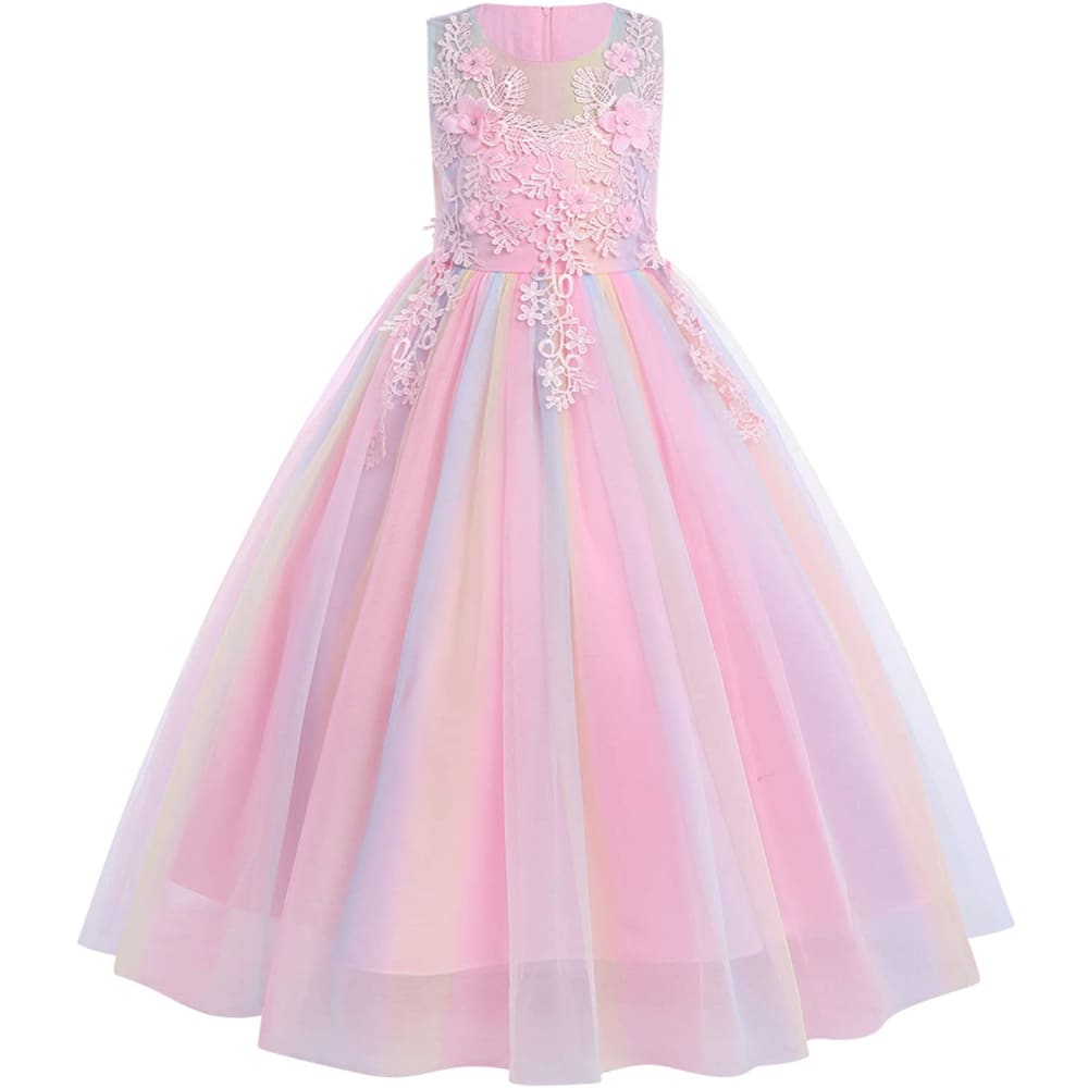 Little Big Girl Flower Tulle Dress Princess Pageant Birthday