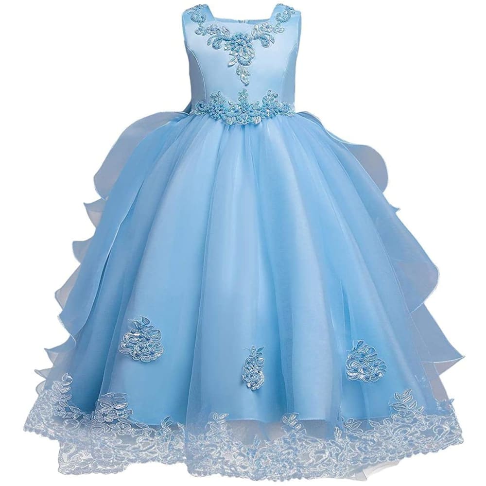 Little Big Girl Flower Tulle Dress Princess Pageant Birthday