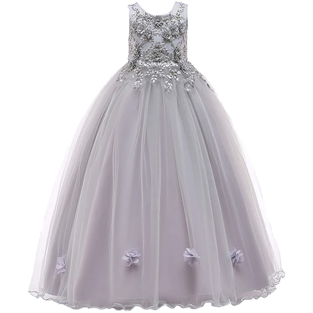 Little Big Girl Flower Tulle Dress Princess Pageant Birthday