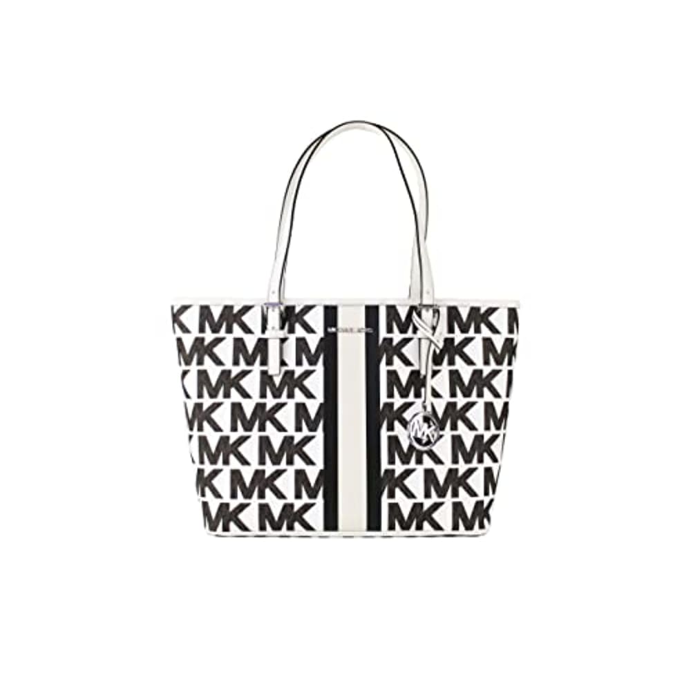 Michael Kors Graphic MK Logo Optic White… Handbag - Back to