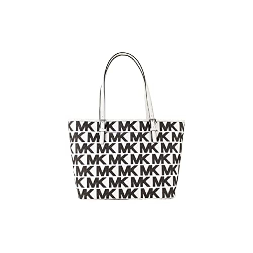 Michael Kors Graphic MK Logo Optic White… Handbag - Back to